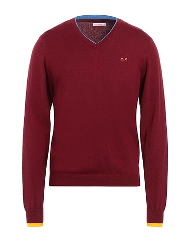 SUN 68 Jumper Burgundy 100% Cotton