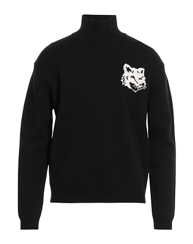 MAISON KITSUNÉ Polo neck Black 100% Wool