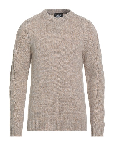 ALPHA STUDIO Pullover Beige 56% Lana, 29% Poliammide riciclato, 15% Lana di alpaca