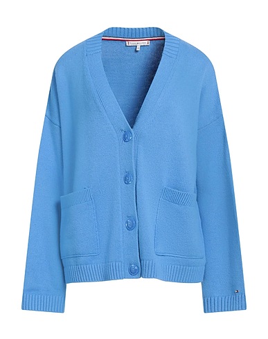TOMMY HILFIGER Cardigan Azure 54% Cotton, 30% Polyamide, 16% Wool