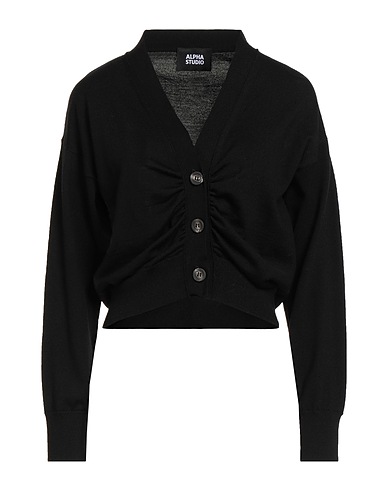 ALPHA STUDIO Cardigan Black 100% Wool