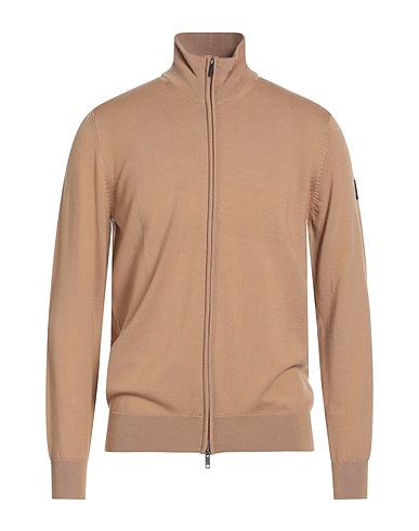 ICE ICEBERG Pullover mit Zipper  Kamel 100% Wolle