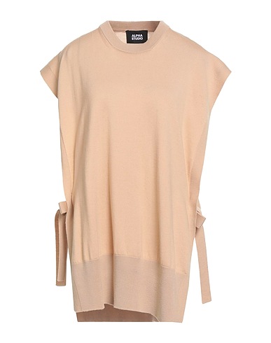 ALPHA STUDIO Jumper Sand 100% Merino Wool