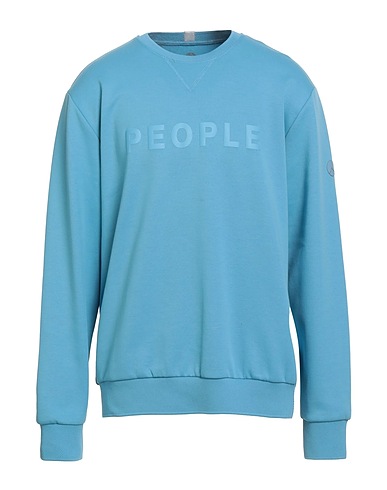 PEOPLE OF SHIBUYA Sweatshirt Light blue 67% Cotton, 28% Polyamide, 5% Elastane