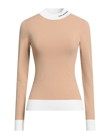 KARL LAGERFELD Polo neck Sand 83% Viscose, 17% Polyester