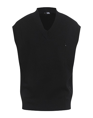 KARL LAGERFELD Sleeveless sweater Black 70% Cotton, 30% Wool