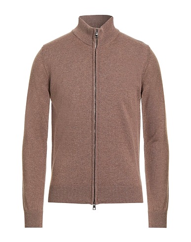 LUIGI BORRELLI NAPOLI Cardigan Light brown 70% Virgin Wool, 20% Silk, 10% Cashmere