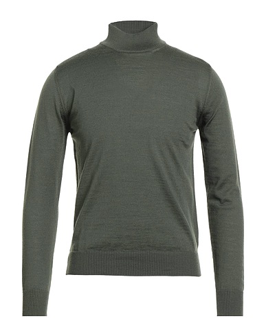 LUIGI BORRELLI NAPOLI Polo neck Military green 100% Wool