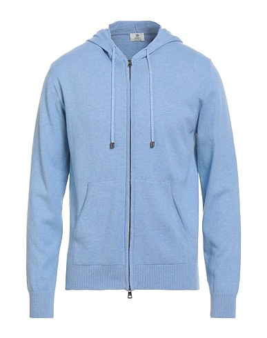 LUIGI BORRELLI NAPOLI Cardigan Light blue 70% Virgin Wool, 20% Silk, 10% Cashmere
