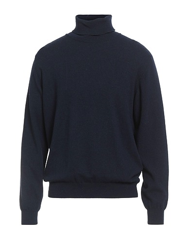 DANIELE ALESSANDRINI Polo neck Midnight blue 60% Merino Wool, 20% Cashmere, 20% Viscose