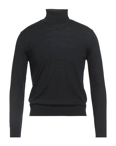 LUIGI BORRELLI NAPOLI Turtleneck Black 100% Wool