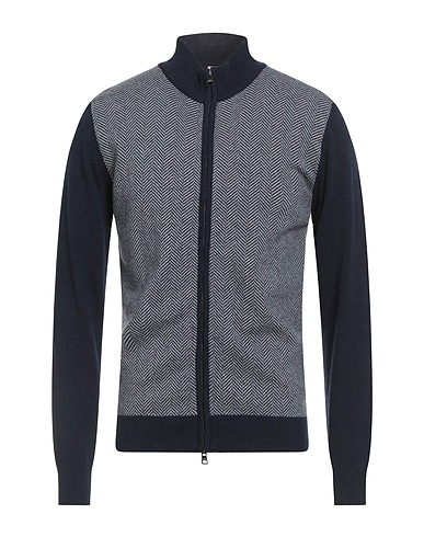 LUIGI BORRELLI NAPOLI Cardigan Bleu marine 70% Laine vierge, 20% Soie, 10% Cachemire