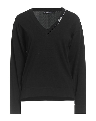KARL LAGERFELD Jumper Black 49% Lyocell, 24% Viscose, 22% Nylon, 5% Silk