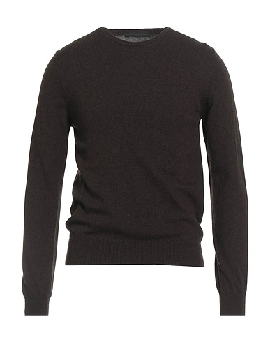 DANIELE ALESSANDRINI Jumper Dark brown 60% Merino Wool, 20% Cashmere, 20% Viscose
