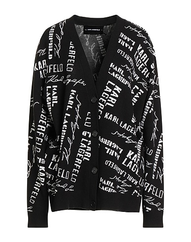 KARL LAGERFELD Cardigan Black 55% Acrylic, 45% Cotton