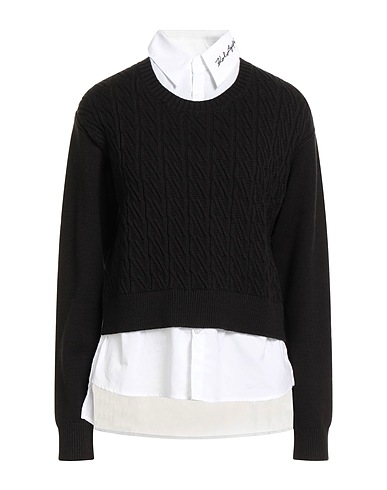 KARL LAGERFELD Jumper Black 73% Cotton, 27% Acrylic