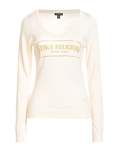 TRUE RELIGION Jumper Cream 55% Cotton, 37% Viscose, 8% Nylon
