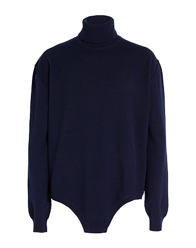 MAISON MARGIELA Polo neck Navy blue 70% Wool, 30% Cashmere