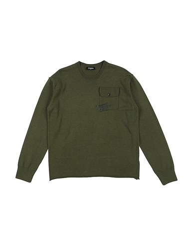 DSQUARED2 Pullover Verde militare 80% Cotone, 20% Lana