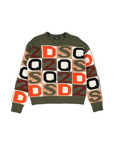 DSQUARED2 Jumper Military green 55% Wool, 25% Nylon, 20% Cotton, Acrylic, Alpaca wool