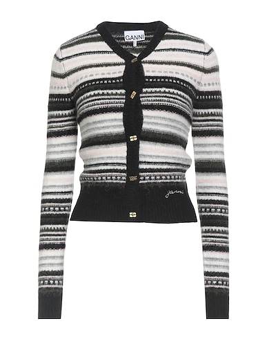 GANNI Strickjacke Schwarz 32% Alpakawolle, 32% Wolle, 30% Polyamid, 6% Elastan