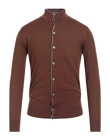 FLORENCE CASHMERE Cardigan Marrone 40% Lana, 30% Cachemire, 15% Seta, 15% Nylon