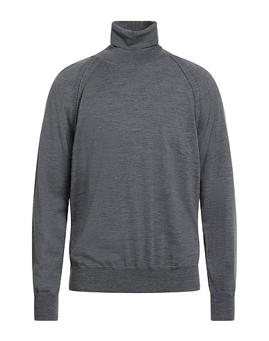 PAOLO PECORA Rollkragenpullover Grau 100% Schurwolle