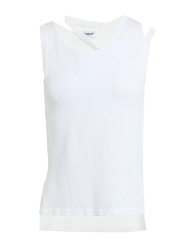 DONDUP Sleeveless sweater White 75% Viscose, 15% Polyester, 10% Elastane