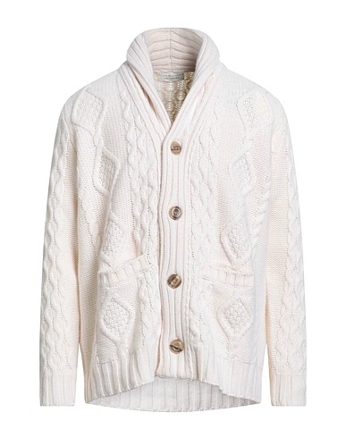 FILIPPO DE LAURENTIIS Strickjacke Elfenbein 90% Super 120s Wolle, 10% Kaschmir