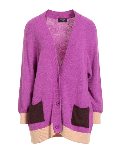 NENETTE Cardigan Mauve 50% Alpaca wool, 30% Polyamide, 18% Virgin Wool, 2% Elastane