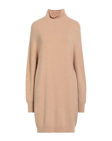 KING KONG Short dress Beige 50% Acrylic, 26% Polyamide, 20% Mohair wool, 4% Elastane
