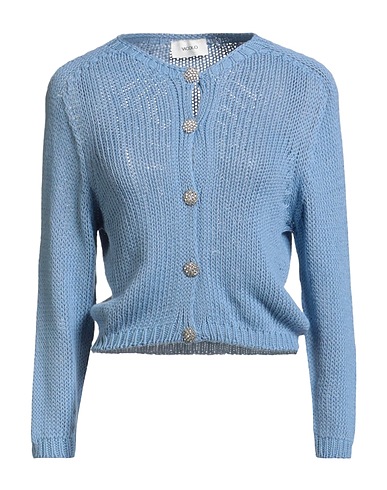 VICOLO Cardigan Light blue 95% Cotton, 5% Polyamide