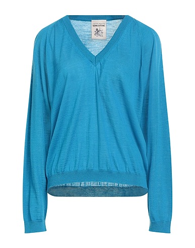 SEMICOUTURE Pullover Azzurro 100% Lana Vergine