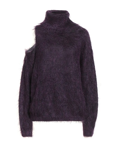 SEMICOUTURE Polo neck Plum 50% Mohair wool, 32% Polyamide, 18% Virgin Wool