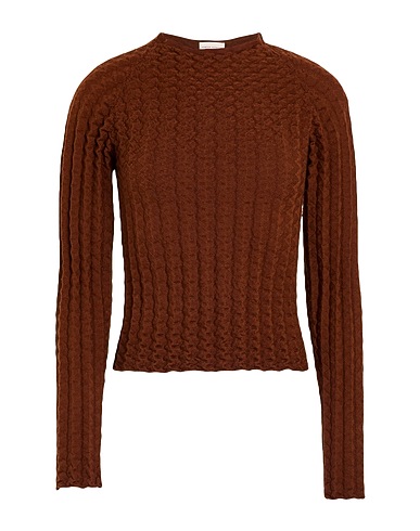 SEMICOUTURE Pullover Marrone 100% Lana Vergine