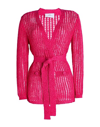 SOALLURE Strickjacke Magenta 60% Polyester, 38% Baumwolle, 2% Andere Fasern