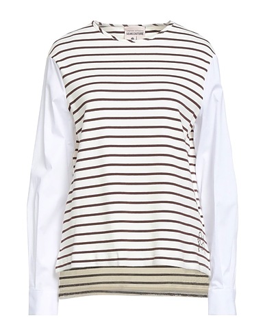 SEMICOUTURE T-shirt Chocolate brown 100% Cotton
