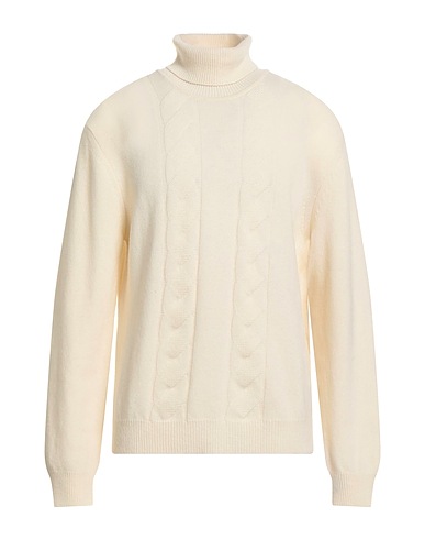 IRISH CRONE Polo neck Ivory 100% Wool