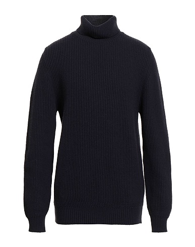 IRISH CRONE Polo neck Navy blue 100% Wool