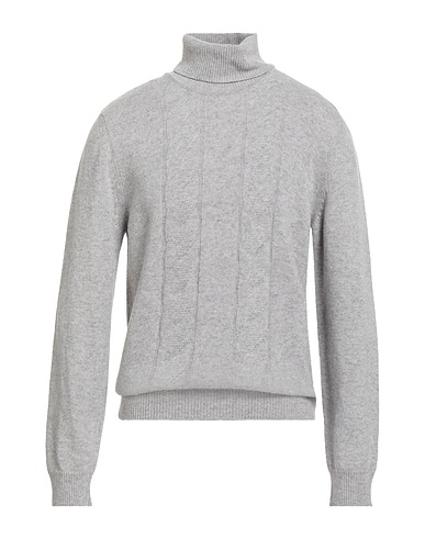 IRISH CRONE Polo neck Light grey 100% Wool