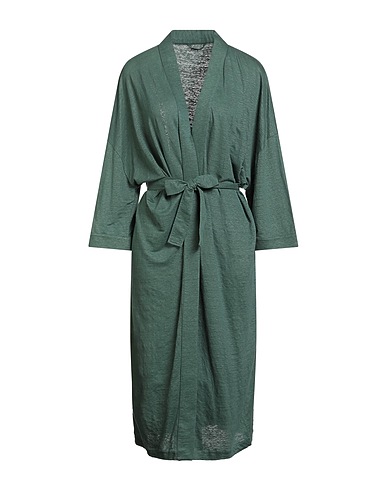 MAJESTIC FILATURES Full-length jacket Green 94% Linen, 6% Elastane