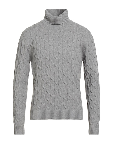 LUIGI BORRELLI NAPOLI Polo neck Grey 70% Wool, 20% Silk, 10% Cashmere