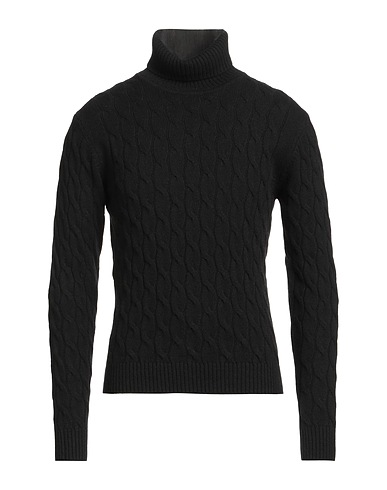 LUIGI BORRELLI NAPOLI Polo neck Black 70% Wool, 20% Silk, 10% Cashmere