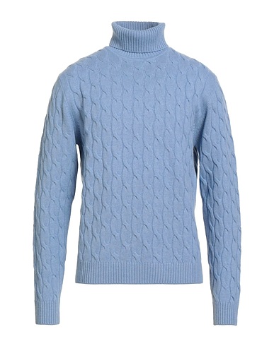 LUIGI BORRELLI NAPOLI Turtleneck Sky blue 70% Wool, 20% Silk, 10% Cashmere