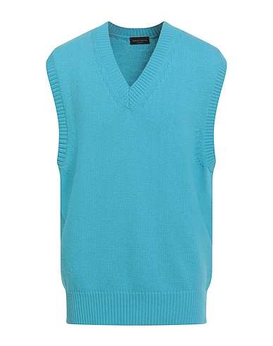 ROBERTO COLLINA Sleeveless sweater TURCHESE 100% Merino Wool