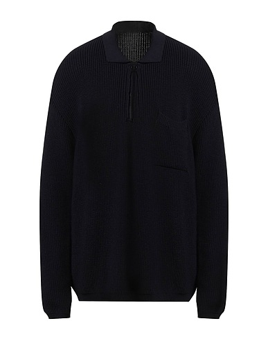 HEVÒ Jumper Navy blue 50% Virgin Wool, 50% Acrylic