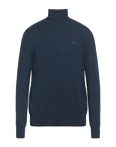LA MARTINA Polo neck Navy blue 85% Cotton, 15% Wool