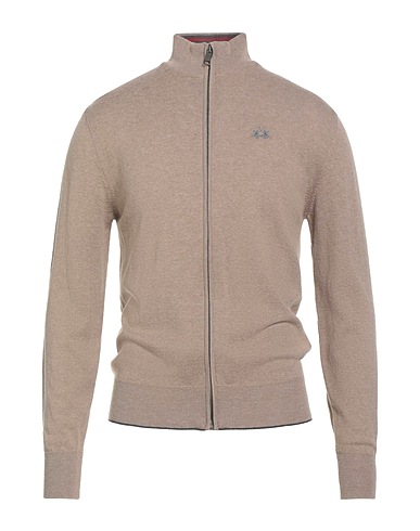 LA MARTINA Cardigan Light brown 40% Acrylic, 30% Cotton, 30% Wool