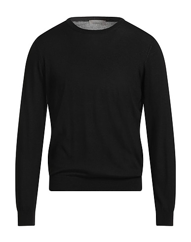 LANEUS Pullover Nero 70% Lana Vergine, 20% Seta, 10% Cachemire