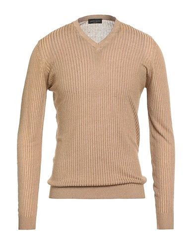 ROBERTO COLLINA Sweater Camel 56% Linen, 34% EcoVero™ viscose, 10% Recycled viscose